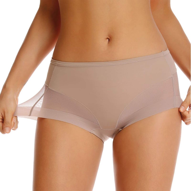 WOWENY 2 Packs Tummy Control Panties for Women Seamless Butt Lifter Briefs Comfy Body Shaper Shapewear Sexy Underwear(Beige, 3X-Large) - Image 2