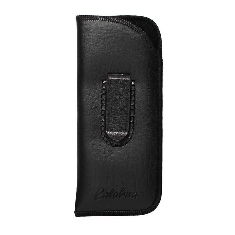 Calabria Slim Eye Glasses Case wClip Soft PU Leather Brown Men Women Eyeglasses Pouch SlipIn Eyewear Holder Sunglass Bag