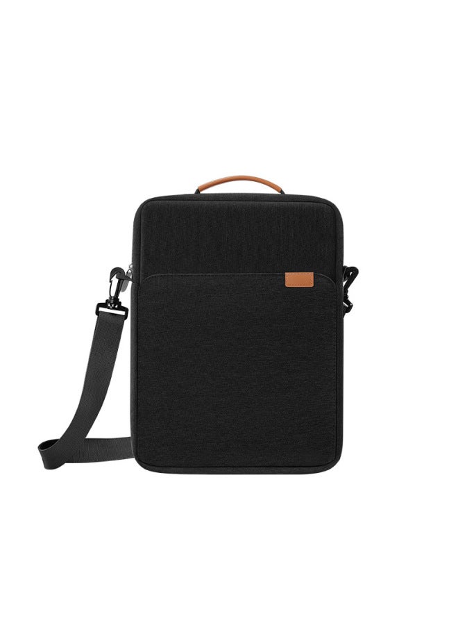 Bubm Solid Color Wear-resistant Suitable For IPad Bag Lightweight Portable Shoulder Crossbody Portable 13-inch Tablet Computer Bag-Color:Black-Size:11inch - Image 1
