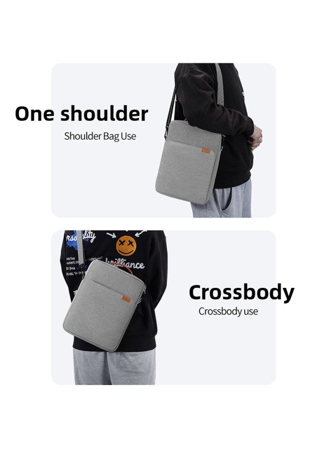 Bubm Solid Color Wear-resistant Suitable For IPad Bag Lightweight Portable Shoulder Crossbody Portable 13-inch Tablet Computer Bag-Color:Black-Size:11inch - Image 3