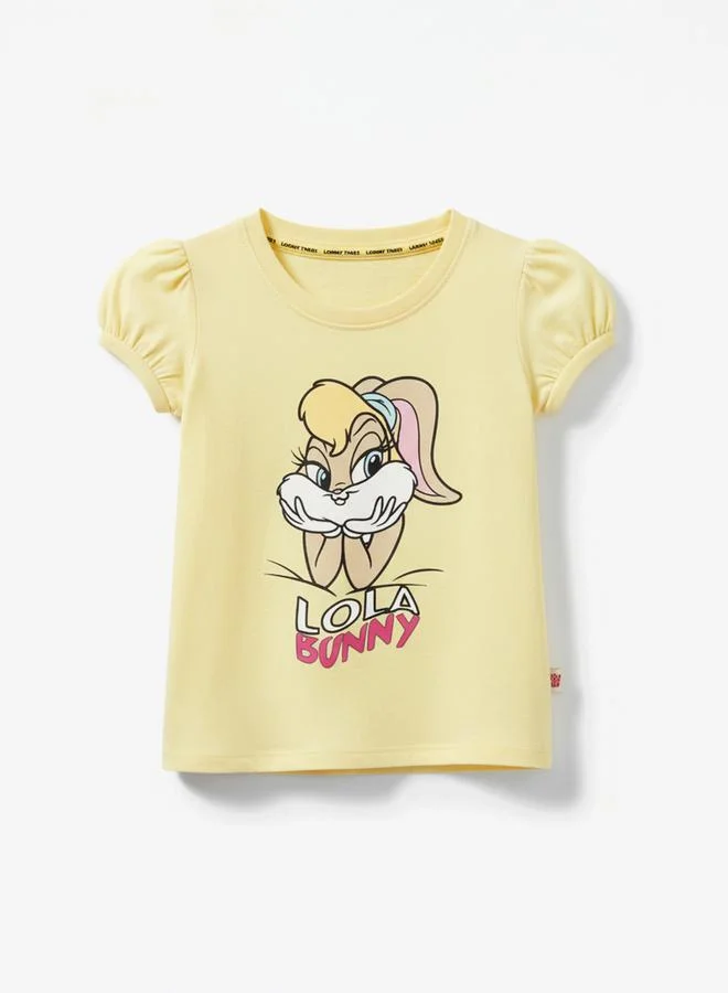Looney Tunes Graphic Print Round Neck Fashion T-shirt