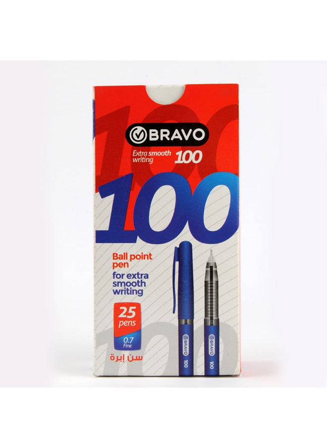 Bravo - BALLPOINT PEN BRAVO 0.7 MM BLUE MODEL 100 - 25pcs - Image 1