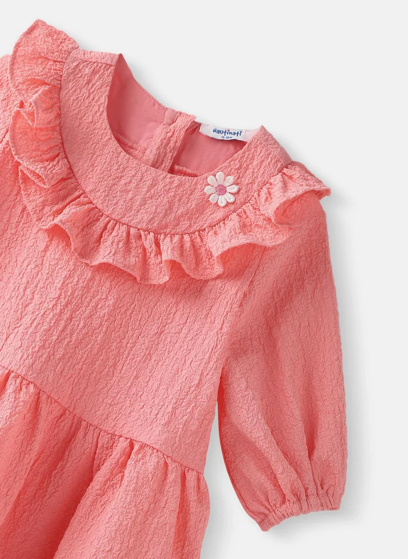 Nautinati Ruffled Textured Dress