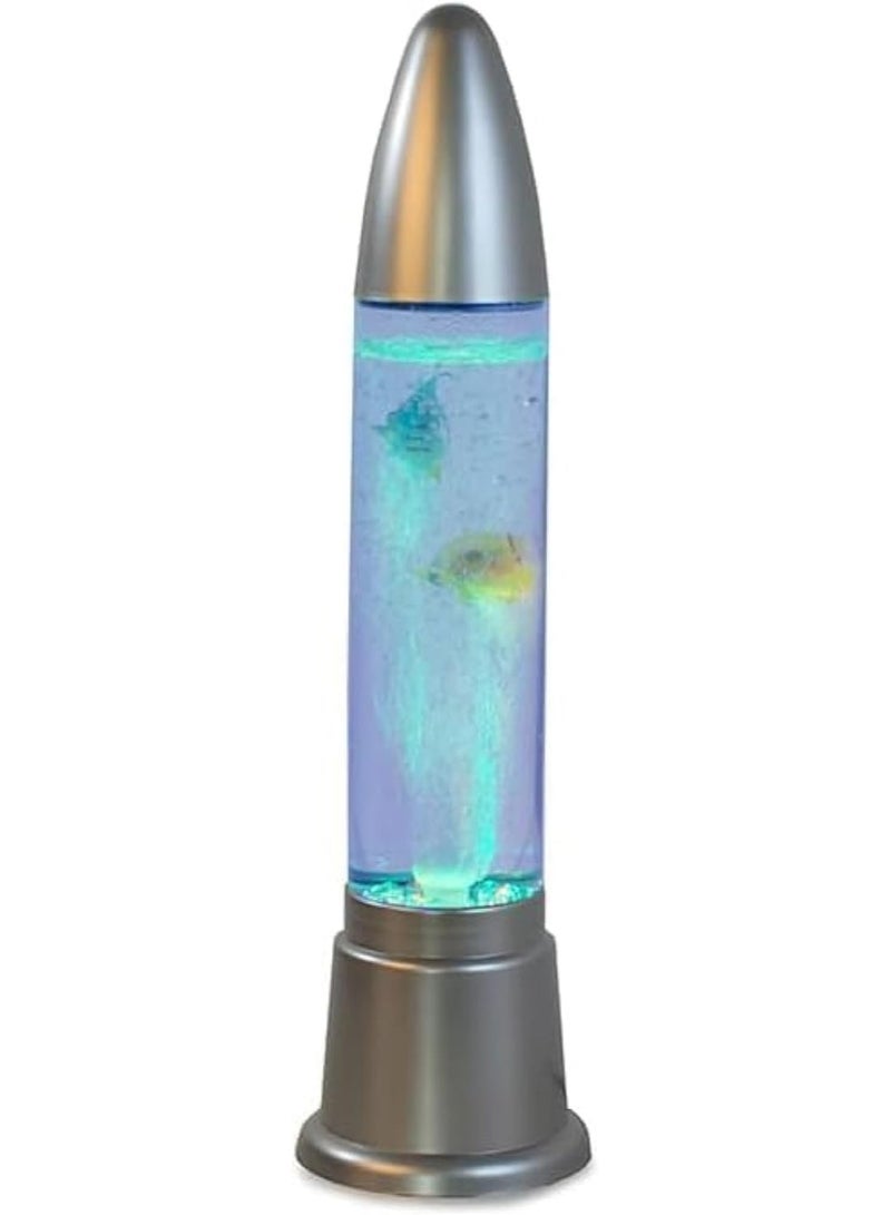 ELTRAZONE Aqua Bubble Tube Fish Lamp – 19" LED Color-Changing Rocket-Shaped Glass Lamp, Artificial Aquarium with Colorful Fish - Image 1