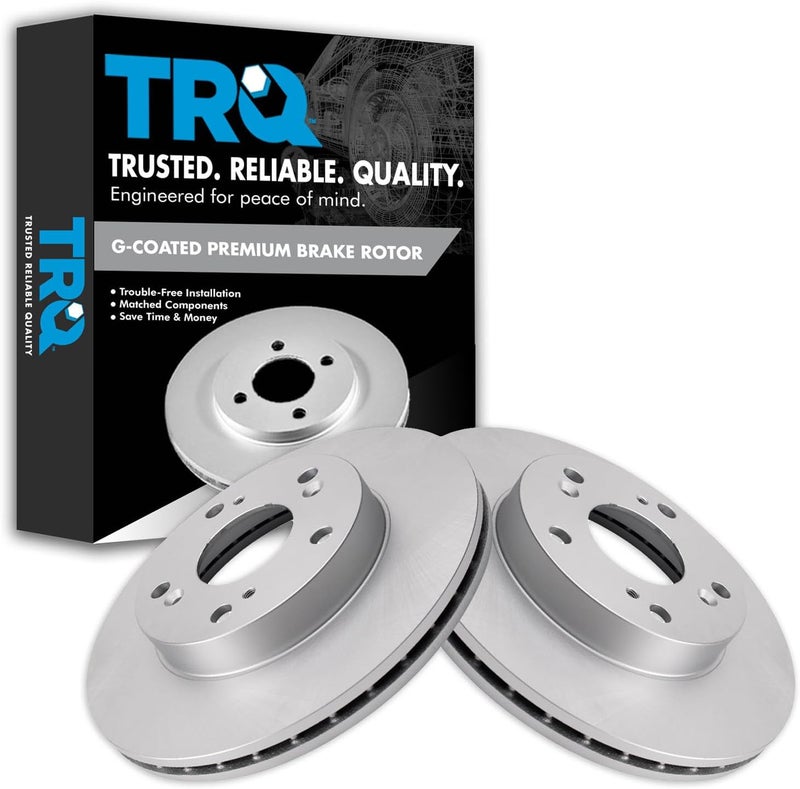 TRQ Front Brake Rotors Set Vented Premium G-Coated Compatible with 2002-2006 Acura RSX 2004-2011 Honda Civic 2011-2015 CR-Z - Image 1