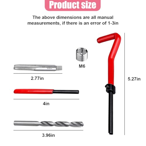 UHANBUT 30PCS M6 x 1.0mm Thread Repair Insert Kit, Car Stainless Steel Helicoil Coil Compatible Hand Tool Set, Portable Metric Rethreading Accessories for Auto Repairing - Image 2