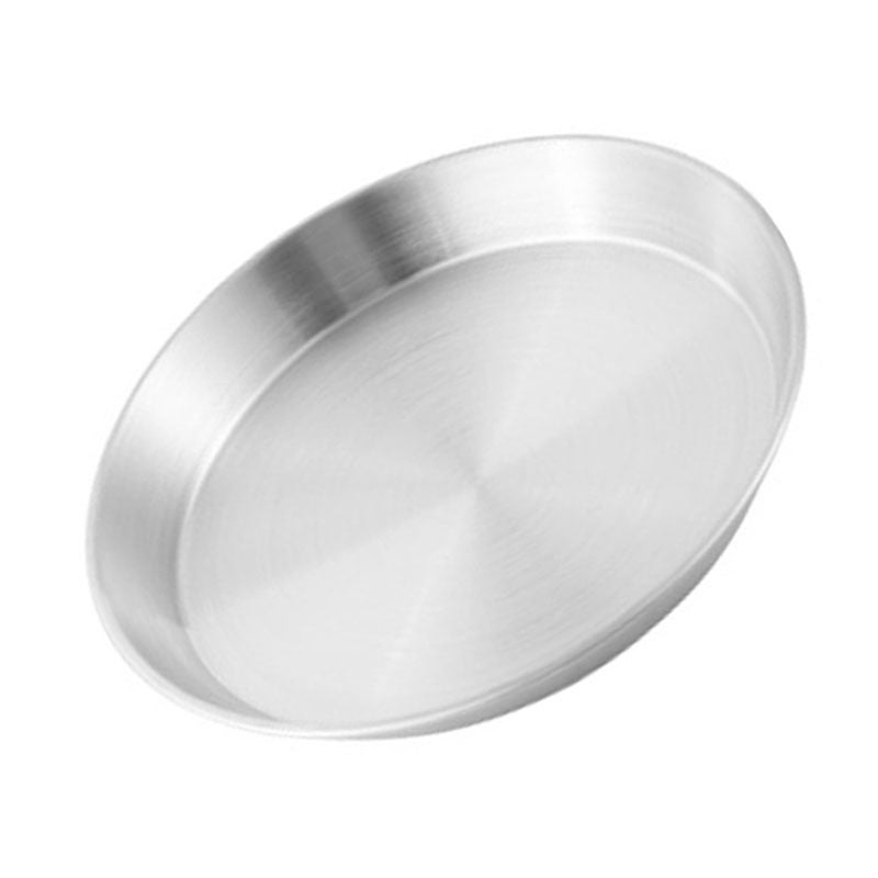 Stainless Steel Tray Round 1 Premium Erosion Resistant Heat Resistant - Sturdy Reusable Metal Dinner Plate for Home Kitchen Cooking Frying Baking - Image 3