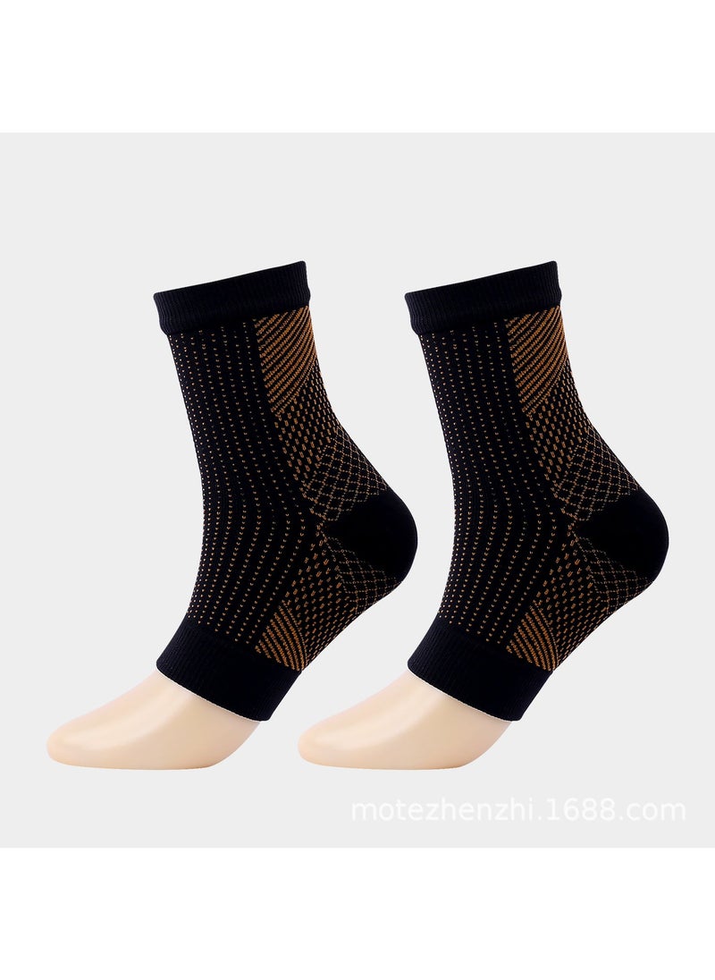 Generic Compression Ankle Support Sport Socks black brown
