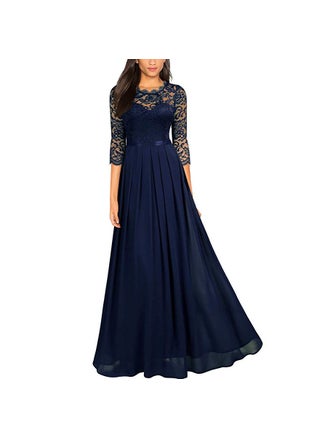 Elegant Lace Chiffon Evening Gown Navy blue - pzsku/Z839BDE6412F08736E0EBZ/45/1746226384/211adc63-0312-4086-b250-251085eff94e