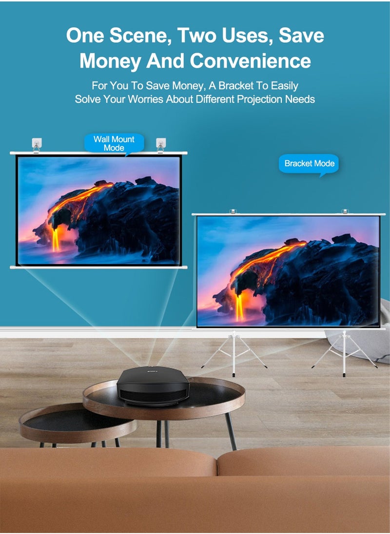 FlashHawk - 100 inch 16:9 Portable Projection Screen with 2 Tripod Stands for Outdoor and Indoor Home Theater - Image 1