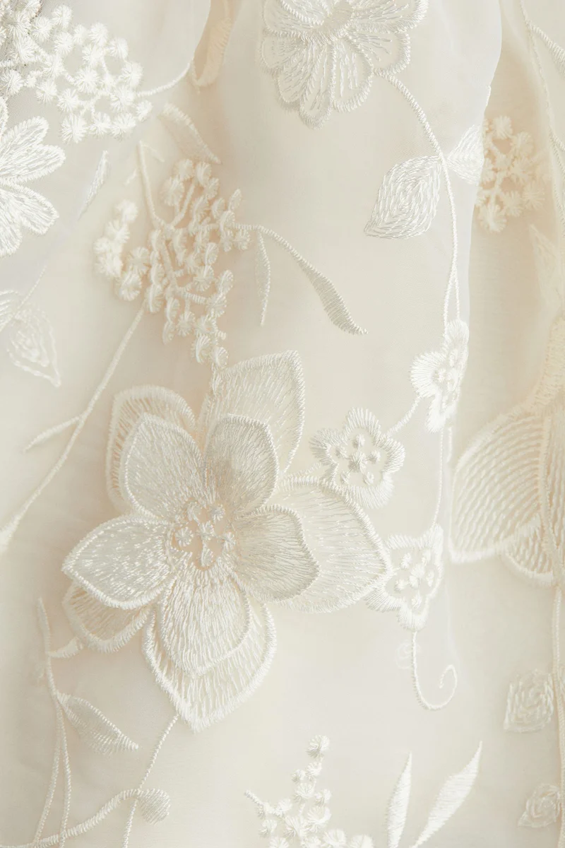 اتش اند ام فستان أورغانزا بتطريزات