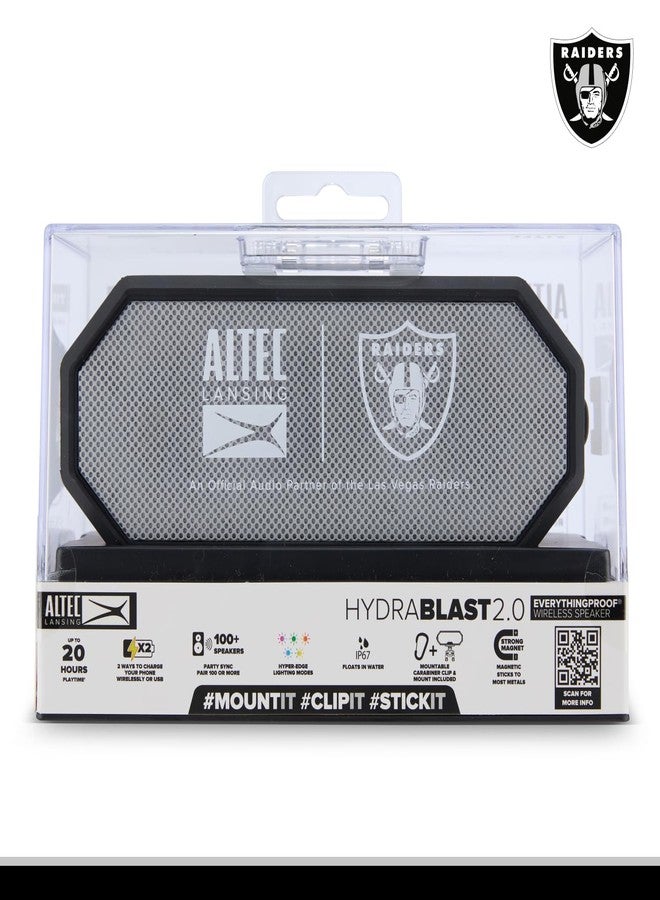 ألتك لانسينج مكبر صوت بلوتوث محمول من Altec Lansing - طراز HYDRABLAST 2.0، مقاوم للماء بمعيار IP67، طاقة خرج 20 واط، مكبر صوت بلوتوث مغناطيسي (Raiders) - Image 3