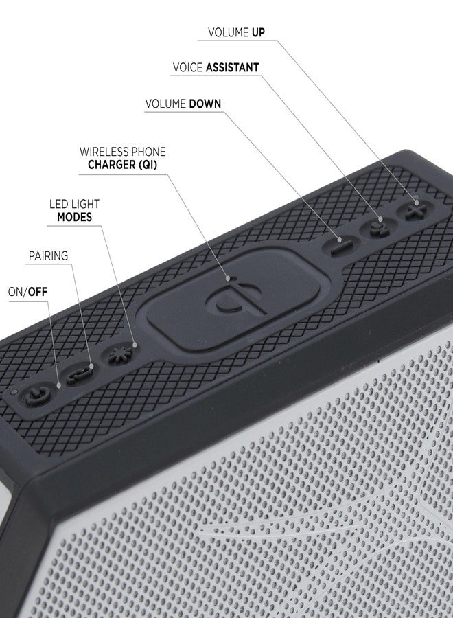 ألتك لانسينج مكبر صوت بلوتوث محمول من Altec Lansing - طراز HYDRABLAST 2.0، مقاوم للماء بمعيار IP67، طاقة خرج 20 واط، مكبر صوت بلوتوث مغناطيسي (Raiders) - Image 4