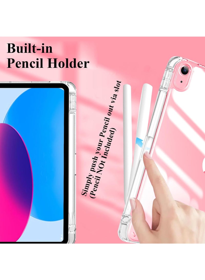 Rock Pow Case for iPad 11th (A16)  11 inch 2025 Gen/Case For iPad 10th Gen Case 2022 iPad 10 Case Slim Stand Clear Transparent Shell Back with Pencil Holder Smart Cover for 11" iPad 11th 2025/10.9"iPad 10th Gen 2022,Watermelon Red - Image 5