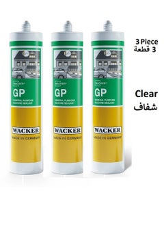 WACKER 3 Piece  Wacker Silicone Sealant General Purpose GP Clear (280ml)  - Image 1