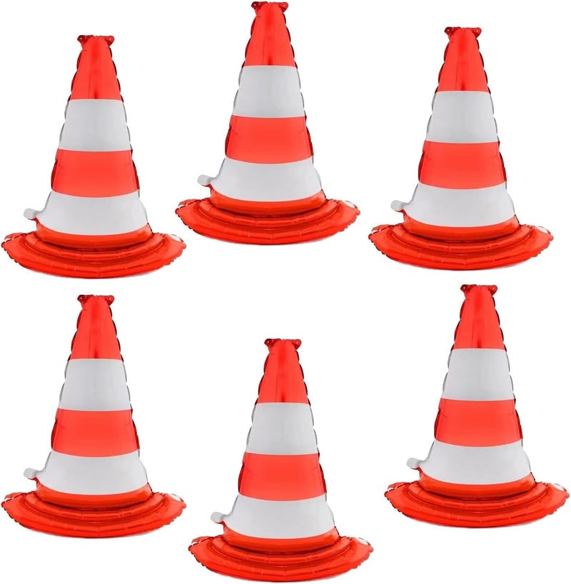 Atpata Funky 35inch 3D Traffic Safety Cones Foil Balloons - Self-Standing Decorations for Emergency Vehicles, Construction Theme, Birthday Boy Race Themed Party, Baby Shower Traffic Party Supplies (2) - Image 3