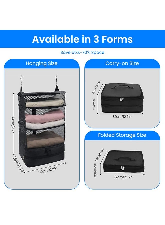 STHIRA STHIRA® Hanging Luggage Organizer Car Hanging Travel Bag Triple Layer Car Trunk Organizer with Bottom Compartment Oxford Cloth Car Storage Organizer Space-Saving Car Boot Organizer for Travel, Camping - Image 2