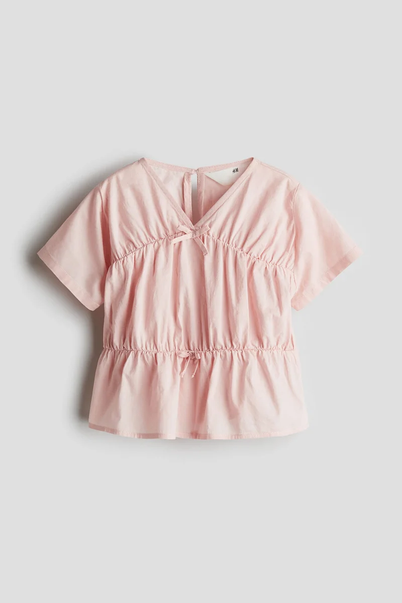 اتش اند ام بلوزة قطنية بنمط الببلوم