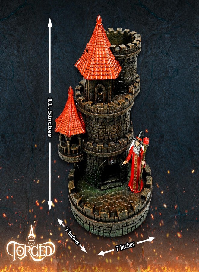 Forged Dice Co. Wizard's Castle Dice Tower - Hand Painted - Fits Dungeons and Dragons Dice - Red - Image 4
