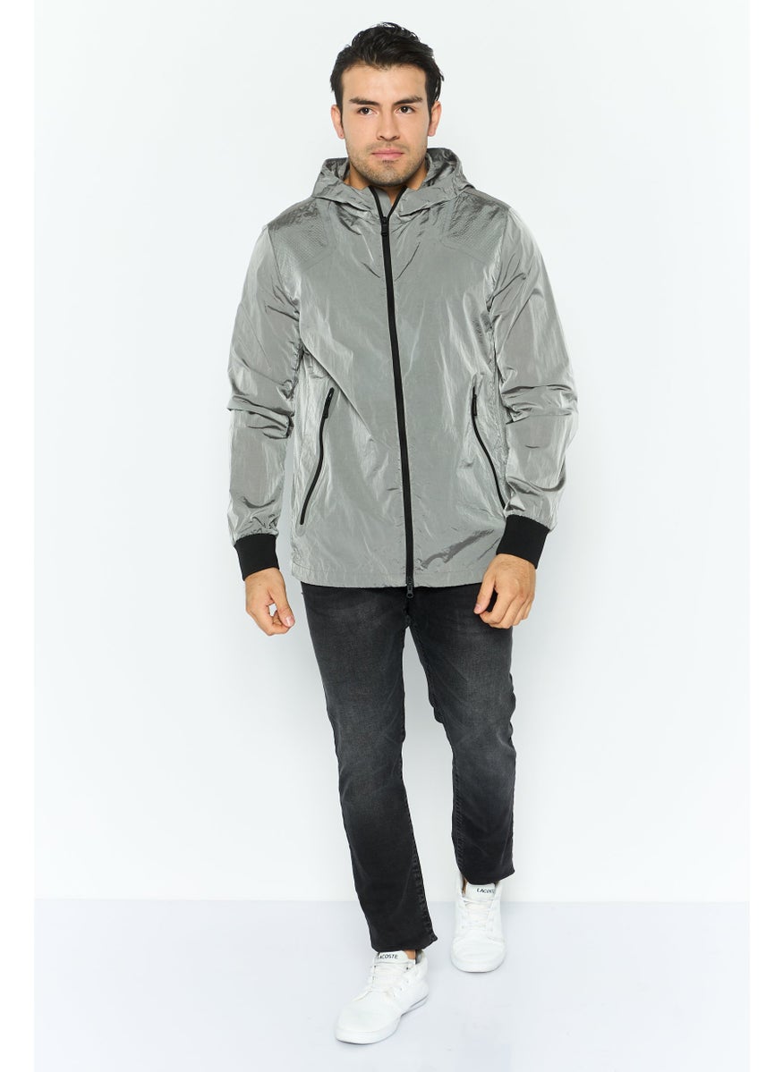 Men Plain Windbreaker Jacket, Grey - pzsku/Z839C2135A5FE859700A9Z/45/_/1737642649/35faf042-c643-4b9e-8512-fb3200341225