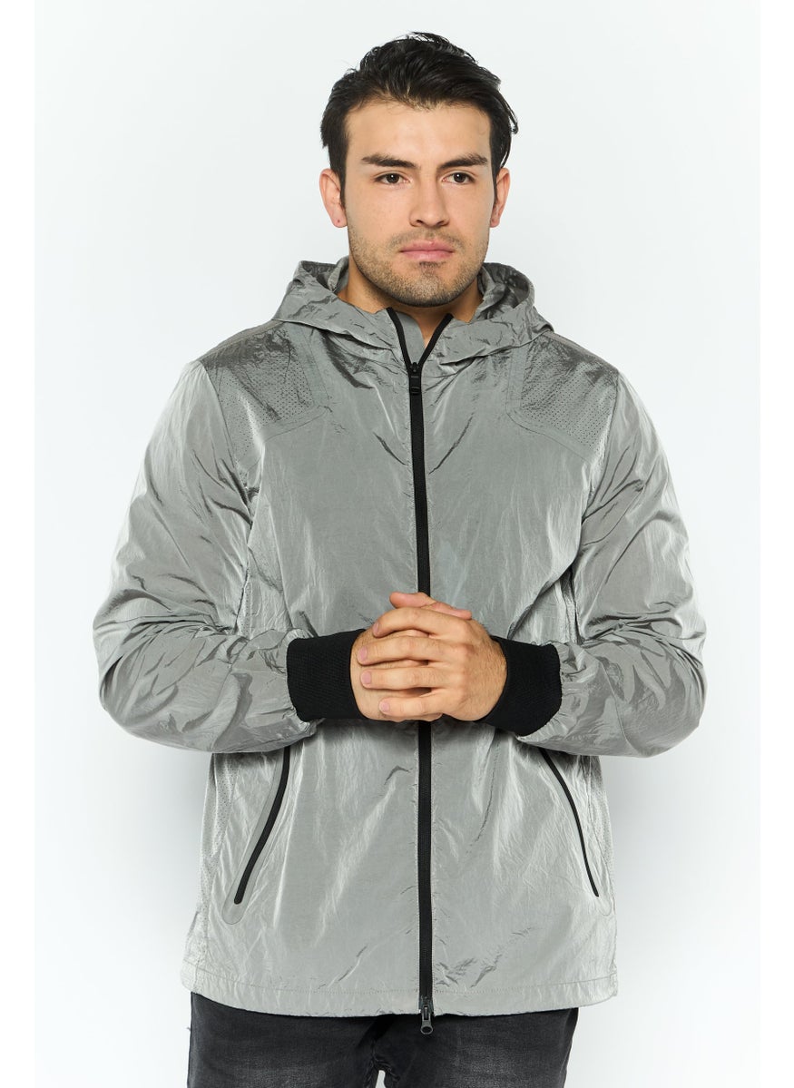 Men Plain Windbreaker Jacket, Grey - pzsku/Z839C2135A5FE859700A9Z/45/_/1737642654/0fd33d1c-3780-47fb-9b98-a61750f39ff8