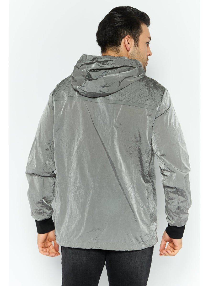 Men Plain Windbreaker Jacket, Grey - pzsku/Z839C2135A5FE859700A9Z/45/_/1737642671/7c2b5013-2c19-4d0d-b1dd-c6c22c5608fe