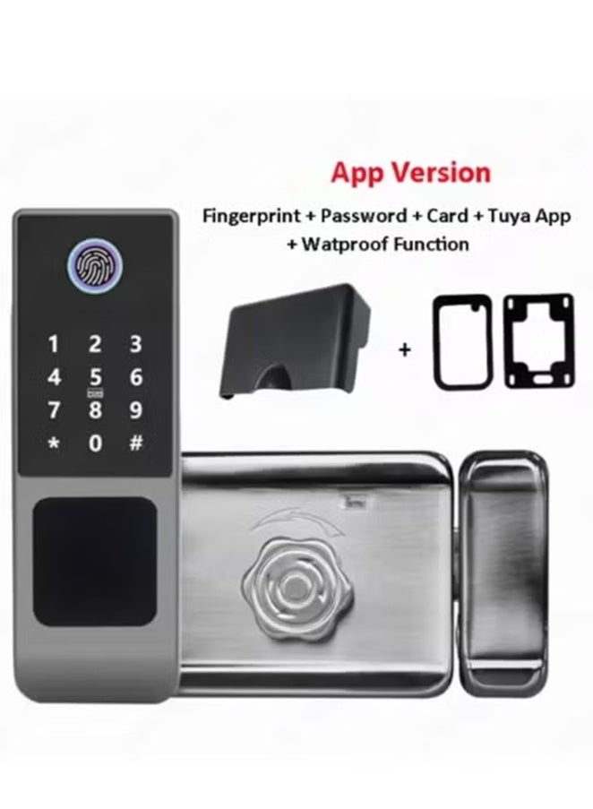 XiuWoo Fingerprint Door Lock Waterproof Outdoor Gate Lock App Digital Passcode IC Card Keyless Front Door Electronic Lock - Image 1