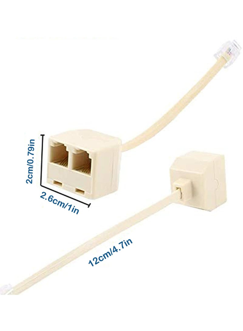 2 Pieces Telephone Splitter, RJ11 Male to Female Two Way Telephone Splitter Converter Cable Splitter Adapter - Image 5