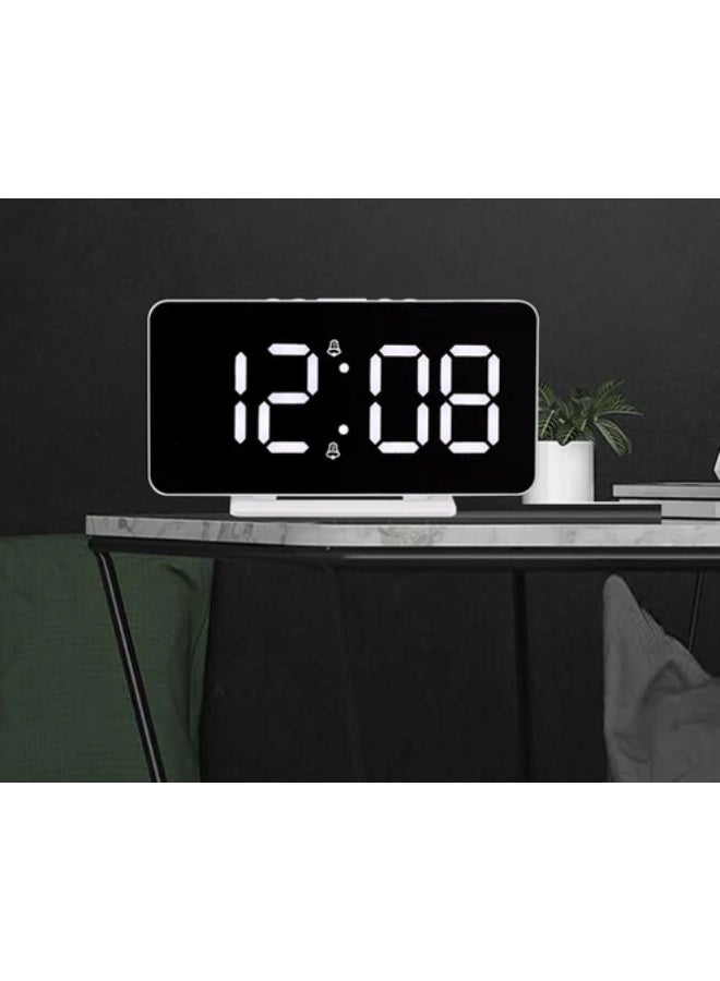 CRONY 0S-002 LED Clock Digital Clock Student Makeup Mirror Smart Electronic Bedside Alarm Clock Watch Calendar ABS environmental protection material - Image 4