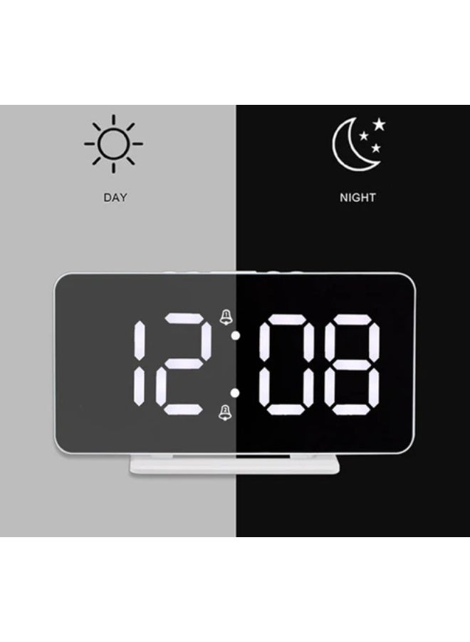 CRONY 0S-002 LED Clock Digital Clock Student Makeup Mirror Smart Electronic Bedside Alarm Clock Watch Calendar ABS environmental protection material - Image 5