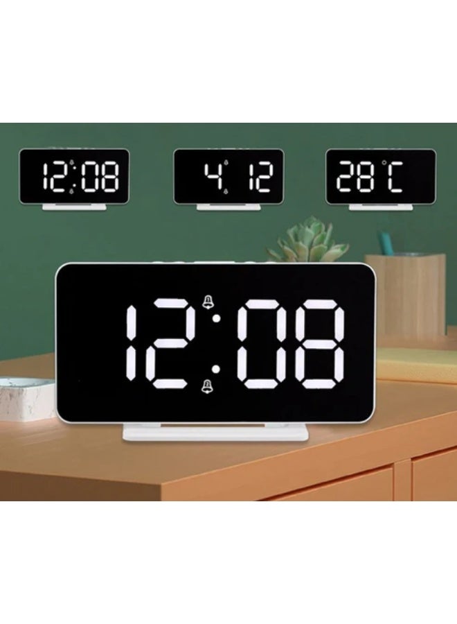 CRONY 0S-002 LED Clock Digital Clock Student Makeup Mirror Smart Electronic Bedside Alarm Clock Watch Calendar ABS environmental protection material - Image 2