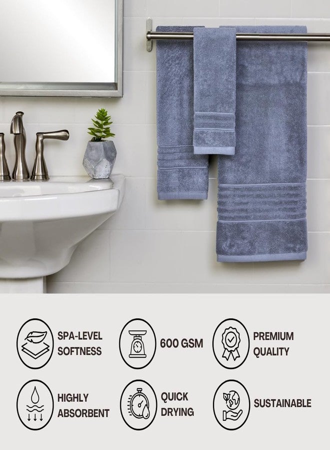 اس كيه ال هوم طقم مناشف SKL Home Classic SoftTouch Cotton Premium، مكون من 6 قطع، أزرق دينم - Image 4