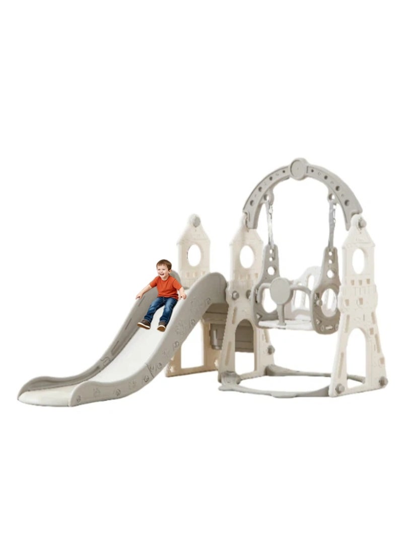 إيزي سو مجموعة زحليقة وأرجوحة 3 في 1 للأطفال، ملعب داخلي/خارجي للأطفال الرضع مع طوق كرة سلة، زحليقة تسلق، مجموعة لعب للأطفال الصغار للأولاد والبنات في ملعب الفناء الخلفي - Image 1