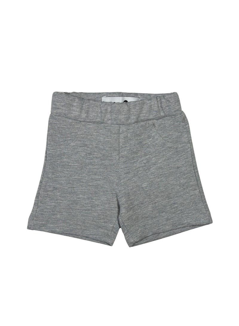 Baby Co. Navy Let's Explore Cotton Set (Navy t-shirt + Light grey Shorts) - Image 3