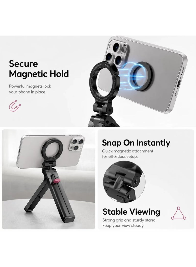 Goji 3-in-1 Magnetic Phone Holder Tripod Clamp Stand, 360° Adjustable Foldable - Image 4