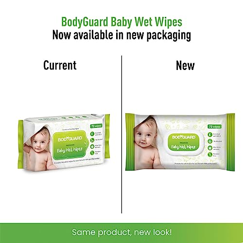 Bodyguard Aloe Vera Based Natural Wet Wipes For Babies With Goodness Of Vitamin E | Moisturizing Baby Wet Wipes For Baby's Skin | Antibacterial Baby Wipes Combo | 144 Wipes | Combo of 2 x 72 Pieces - Image 2