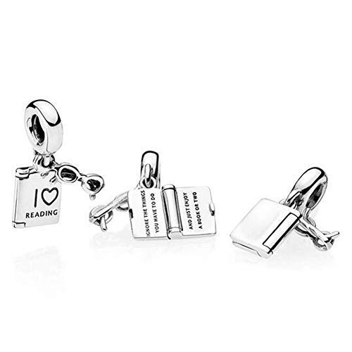 Artever 925 Sterling Silver I Love Reading Dangle Charm Beads Lucky Book Fits Pandora Bracelet Charms & European Bracelets (Book) - Image 5