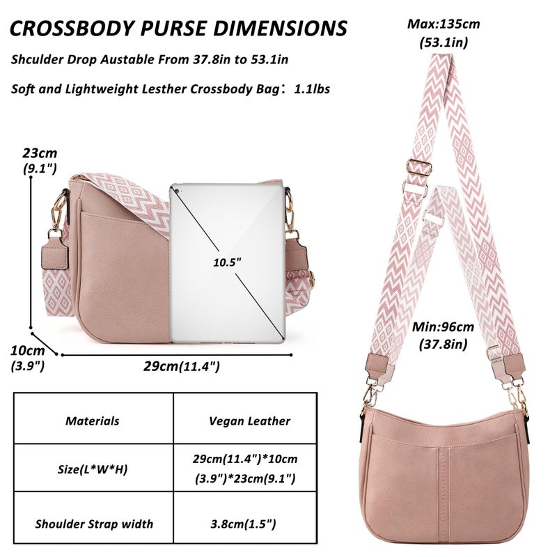 TANTOMI Crossbody Purses for Women Vegan Leather Crossbody Bags Handbags for Everyday (Pink) - Image 3