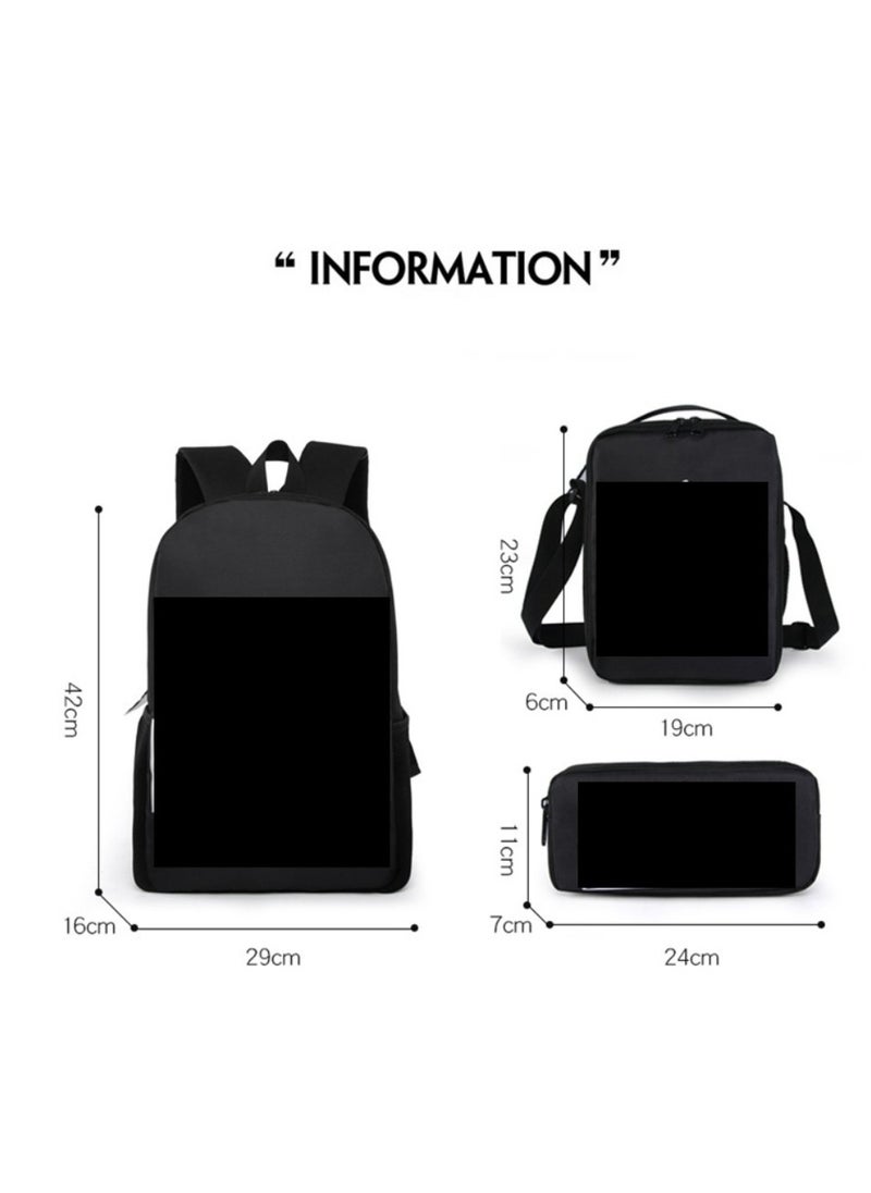 JURASSIC WORLD New Jurassic Park Dinosaur Three piece Set with Large Capacity Backpack, Student School Bag, Lunch Bag, Pen Bag  - Image 2