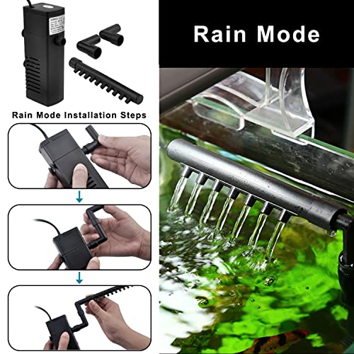 DOMICA 100GPH 5W Internal Aquarium Filter with Aeration System Power Filter for 5 to 15 Gallons Fish Tank, Submersible Fish Tank Filter - Image 4