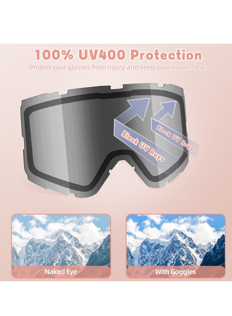 SYOSI Ski Goggles, Wide Vision OTG Clear Ski Goggles, Anti-Fog 100% UV Protection Snowboard Goggles, Ski Snowboard Goggles for Men Women & Youth - Image 3