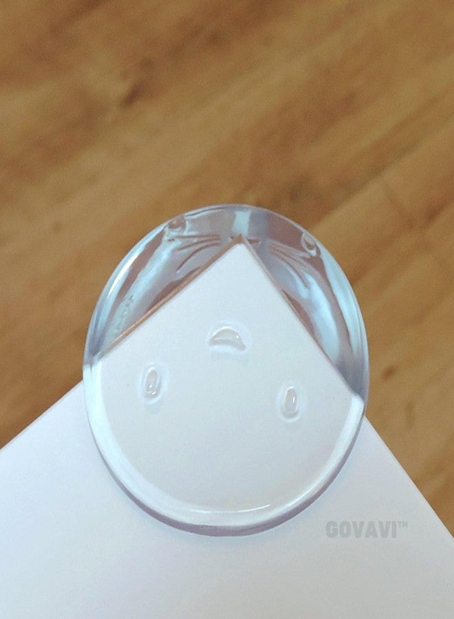 GOVAVI™ Silicone Corner Protector for Sharp Edges Table | Soft PVC Transparent Furniture Edge Angle Protection Guards for Child Safety (Smiley Round Edge Protectors)(Pack of 4) - Image 4