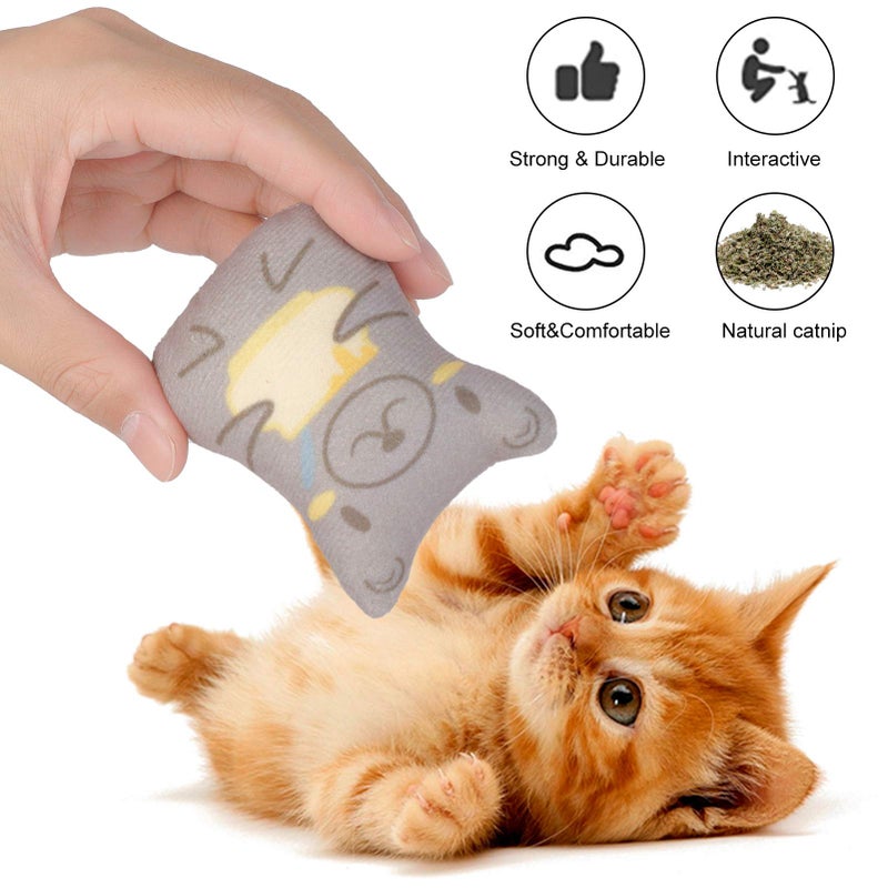 Dorakitten Catnip Toys for Indoor Cats - 5PCS Plush Cat Chew Toys Teething Interactive Catnip Filled Kitten Toy Soft Pet Toy - Image 4