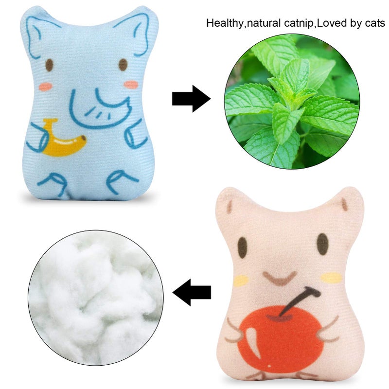 Dorakitten Catnip Toys for Indoor Cats - 5PCS Plush Cat Chew Toys Teething Interactive Catnip Filled Kitten Toy Soft Pet Toy - Image 5