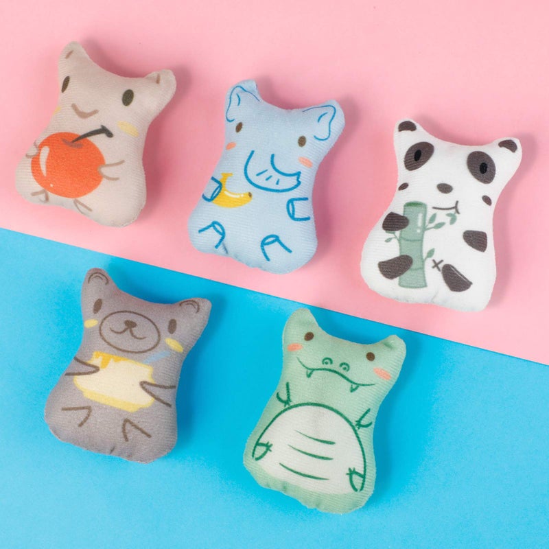 Dorakitten Catnip Toys for Indoor Cats - 5PCS Plush Cat Chew Toys Teething Interactive Catnip Filled Kitten Toy Soft Pet Toy - Image 3