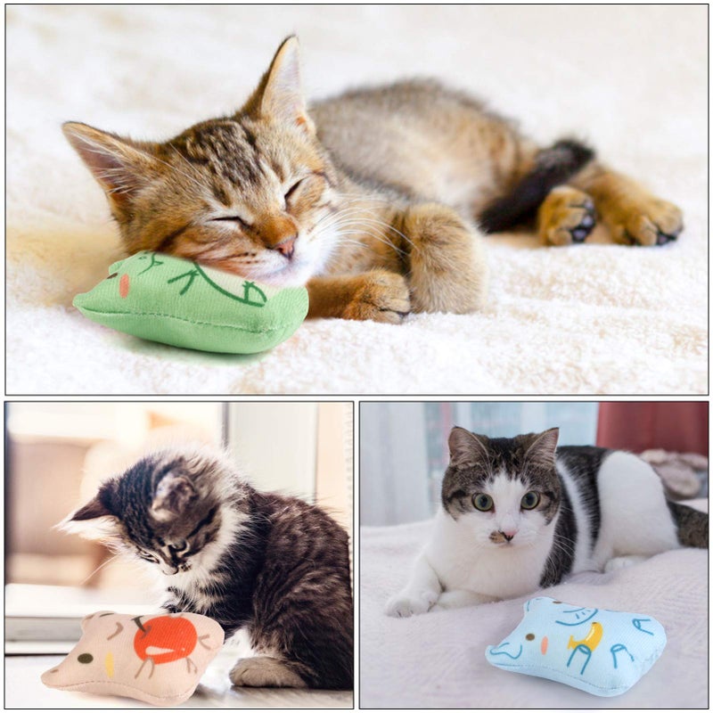 Dorakitten Catnip Toys for Indoor Cats - 5PCS Plush Cat Chew Toys Teething Interactive Catnip Filled Kitten Toy Soft Pet Toy - Image 2