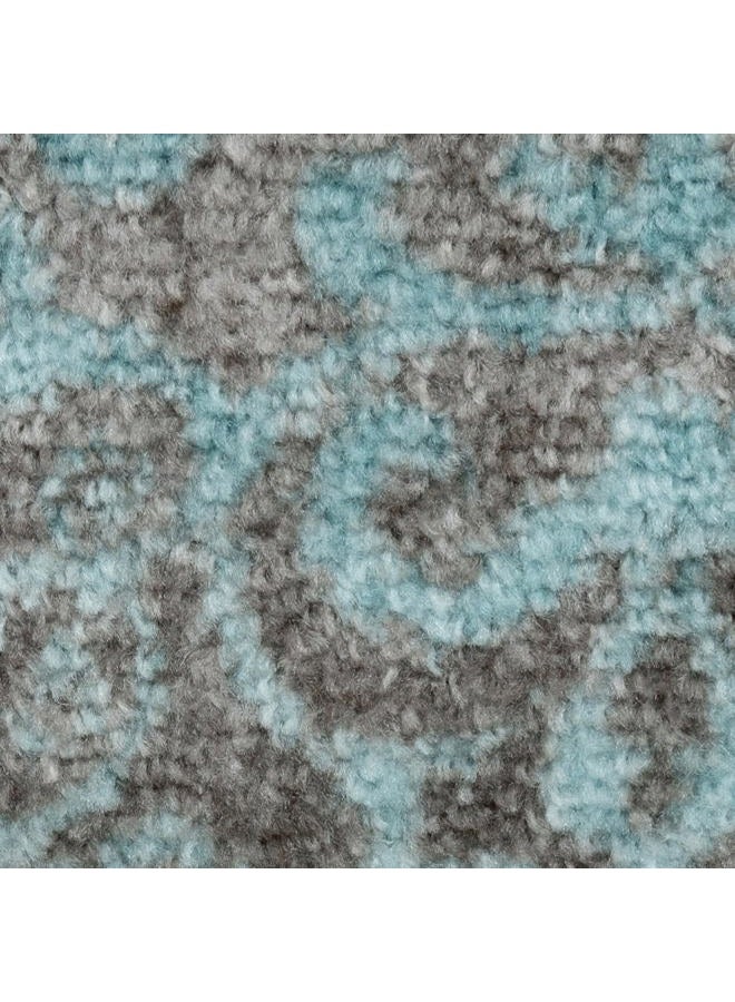 Maples Rugs سجاد منطقة بيلهم غير قابل للانزلاق، سجادة منخفضة الوبر صديقة للحيوانات الأليفة لغرفة المعيشة، غرفة النوم، وتناول الطعام [صنع في الولايات المتحدة الأمريكية]، 5 × 7، أزرق/رمادي - Image 4