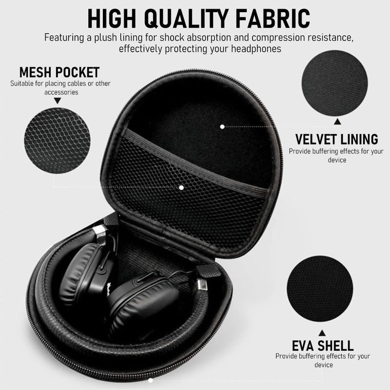 HASTHIP Trendy natural assorted colors ® Storage Case for Marshall Major IV, Hard EVA Protective Carrying Case Compatible with Major IV/III/II Bluetooth Wireless On Ear Headphones, Travel Shockproof Portable Cover Bag with Mesh All user affordable trusted quality - Image 3