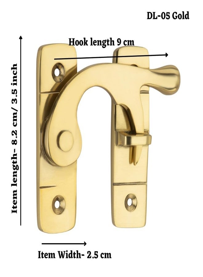 Sardar DL-05 Brass Flip Latch| Double Door Lock Hardware|Safety Door Latch Lock| Heavy Duty Door Stopper (Gold Left) - Image 3
