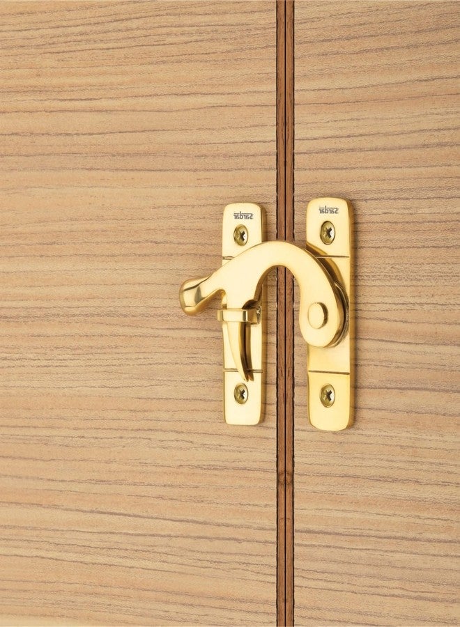 Sardar DL-05 Brass Flip Latch| Double Door Lock Hardware|Safety Door Latch Lock| Heavy Duty Door Stopper (Gold Left) - Image 1
